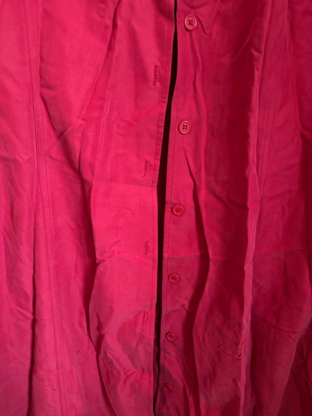 Vibrant Raspberry Red Button-Front Vest Dress - Picture 3 of 4